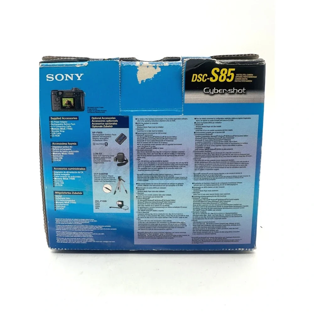 RARE CIB Sony Cyber-shot DSC-S85 4.1MP Vintage Camera Bundle Boxed COMPLETE